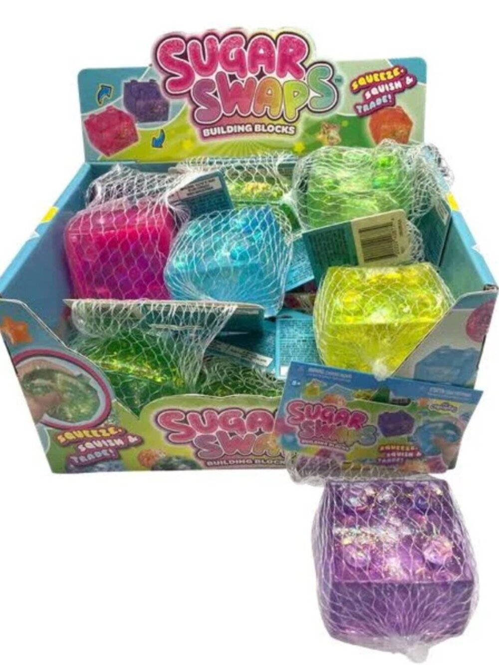 ORB Sugar Swaps Building Blocks Glitter Squishy Fidget NEW Pick Color